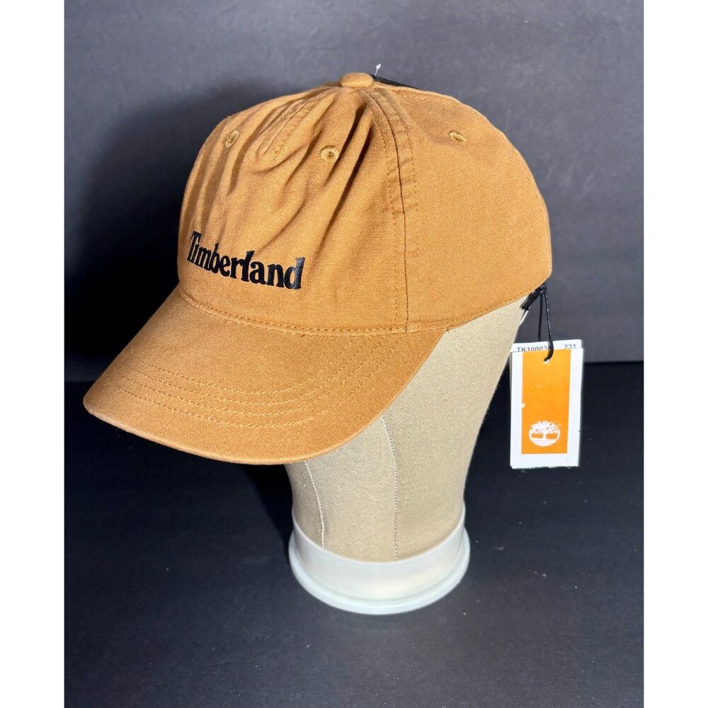 Timberland Wheat Brown Baseball Cap Adjustable Strapback Hat Logo NEW